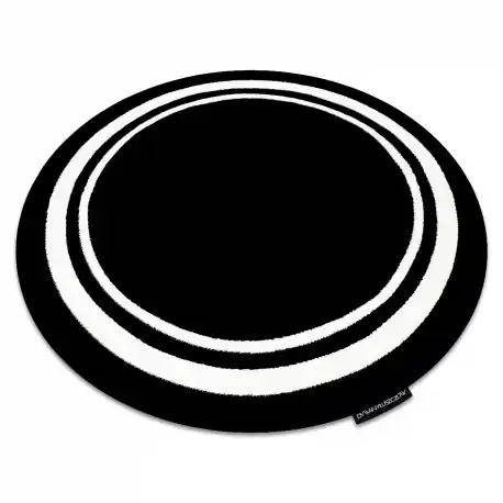 Tappeto HAMPTON Border cerchio inquadrata nero