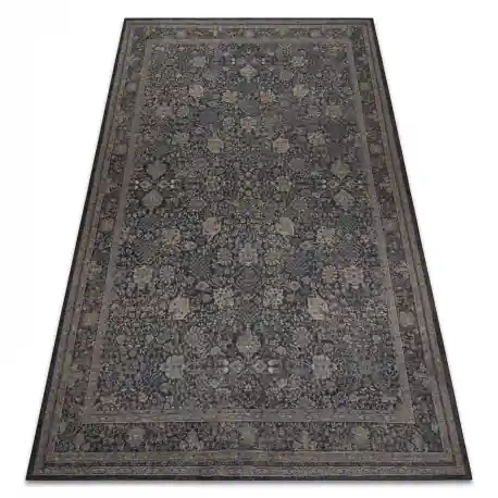 Tappeto in lana ANTIGUA 518 74 KD900 OSTA - Fiori, struttura, tessitura piatta beige / nero