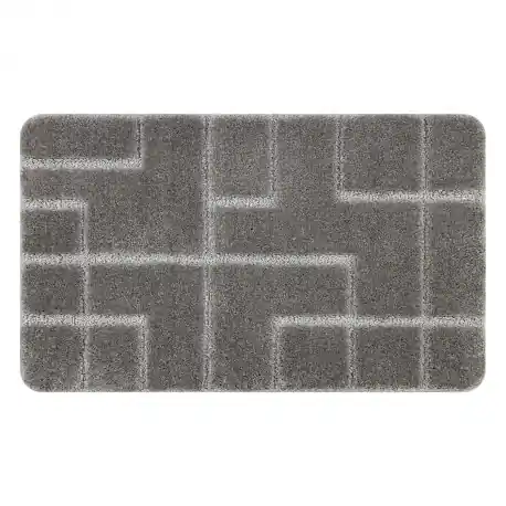 Tappeto da bagno SUPREME LINES, linee, antiscivolo, morbido - grigio
