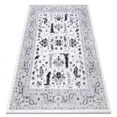 Tappeto ARGENTO - W7039 Fiori grigio / nero