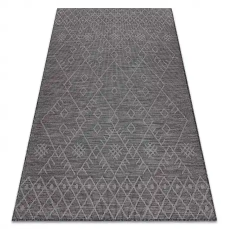 Tappeto SIZAL PATIO 3077 Boho tessuto piatto - nero