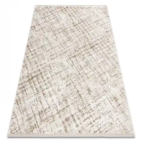 Tappeto moderno DUKE 51550 beige / crema - Traliccio strutturata, molto morbida, frange