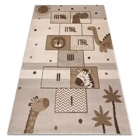 Tapis KIDDO 3868 beige / crème, animaux, gioco di salto pour enfants, sensoriel