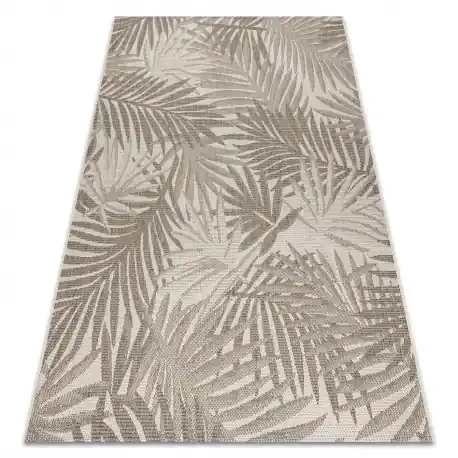 TAPPETO DI SPAGO SIZAL FLOORLUX 20504 FOGLIE szampański / grigio scuro GIUNGLA