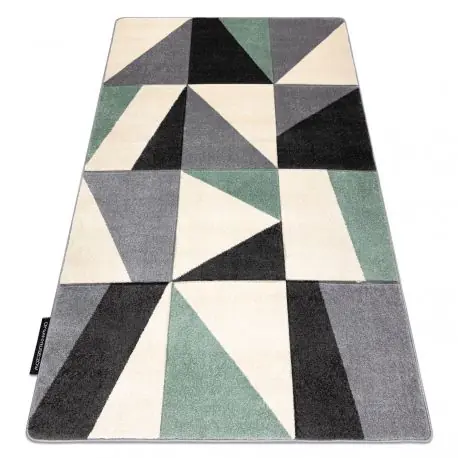 Tappeto ALTER Fiori Geometrico, triangoli, quadrato verde