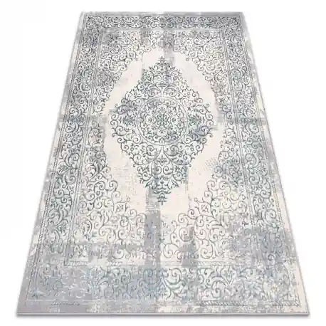 Tappeto CORE W7161 Rosetta Vintage - strutturale, due livelli di pile, azzurro / crema / grigio