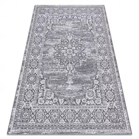 Tappeto DI SPAGO SIZAL LOFT 21213 Ornamento grigio / argento / avorio