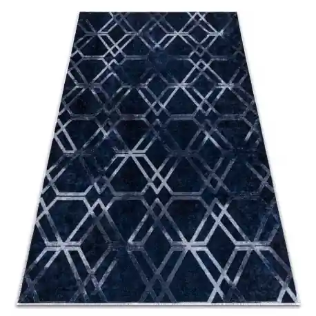 Tappeto lavabile MIRO 51805.802 Geometrico, reticolo antiscivolo - blu