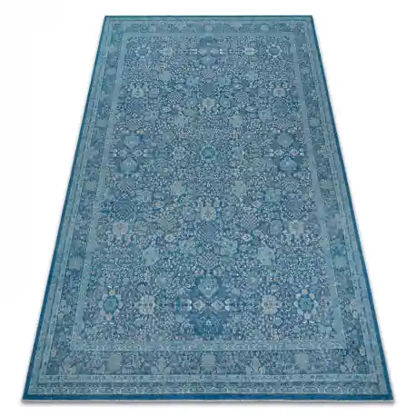 Tappeto in lana ANTIGUA 518 74 JW500 OSTA - Fiori, struttura, tessitura piatta blu