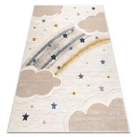 Tapis KIDDO 5264 bianca / crème, nuvole, arcobaleno, stelle pour enfants, sensoriel