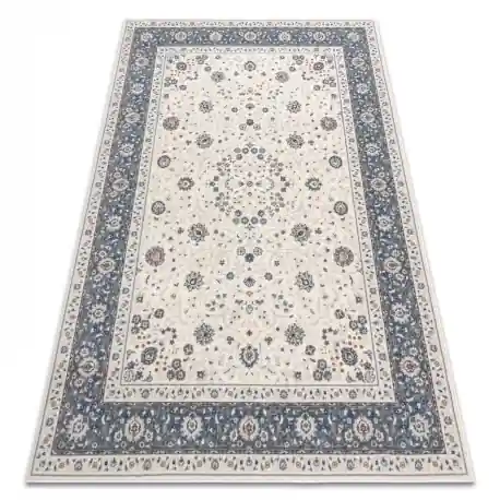 Tappeto in lana NAIN Telaio ornamento 7179/51943 beige / blu scuro