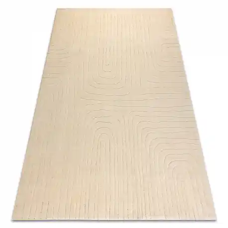 Tappeto in lana TEXTURA 488.05.LA100 OSTA - Linee, geometrica strutturale crema