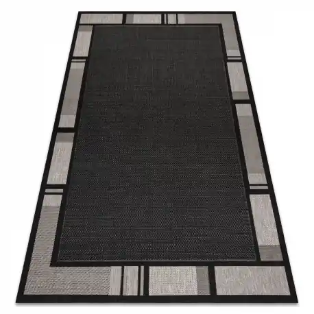 TAPPETO DI SPAGO SIZAL FLOORLUX 20195 NERO / argento