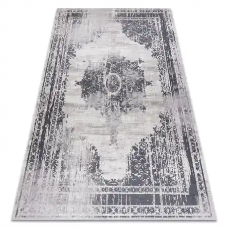 Tappeto lavabile ANDRE 1187 Ornamento, vintage antiscivolo - nero / bianco
