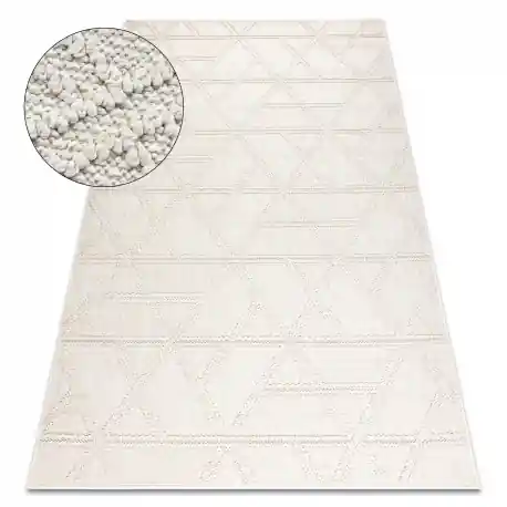 Tappeto JERSEY 19241 crema - Rombi, geometrico strutturali, loop BOHO