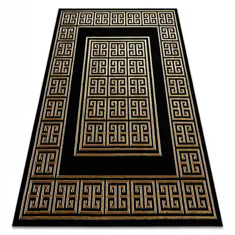 Tappeto ALLURE 1968 Chiave greca, telaio - Strutturale, elegante, glamour nero / oro