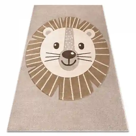 Tapis KIDDO 4424 beige / crème, leone animaux de la savane pour enfants, sensoriel