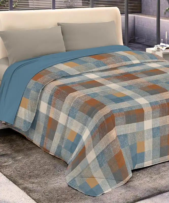 Trapunta Diadema #11 Scozzese Azzurro Terracotta