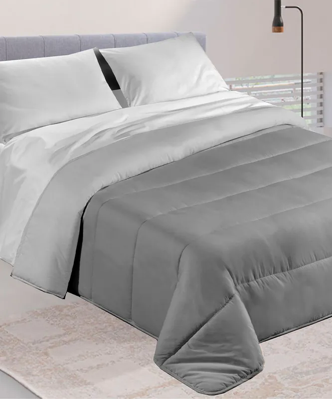 Trapunta Double Face Grigio Scuro e Chiaro