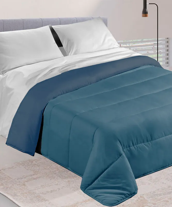 Trapunta Double Face Blu Oceano e Petrolio