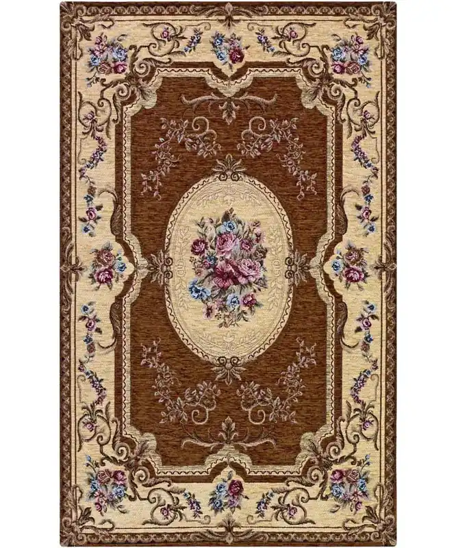 Tappeto Aubusson Marrone
