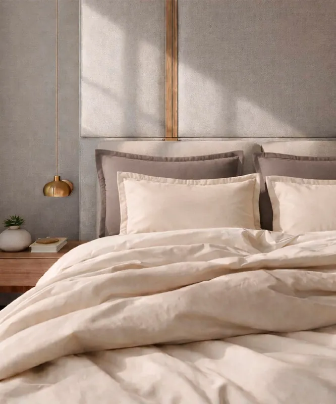 Completo Lenzuola Raso Beige