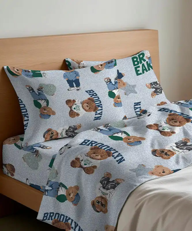 Completo Lenzuola Teddy Azzurro