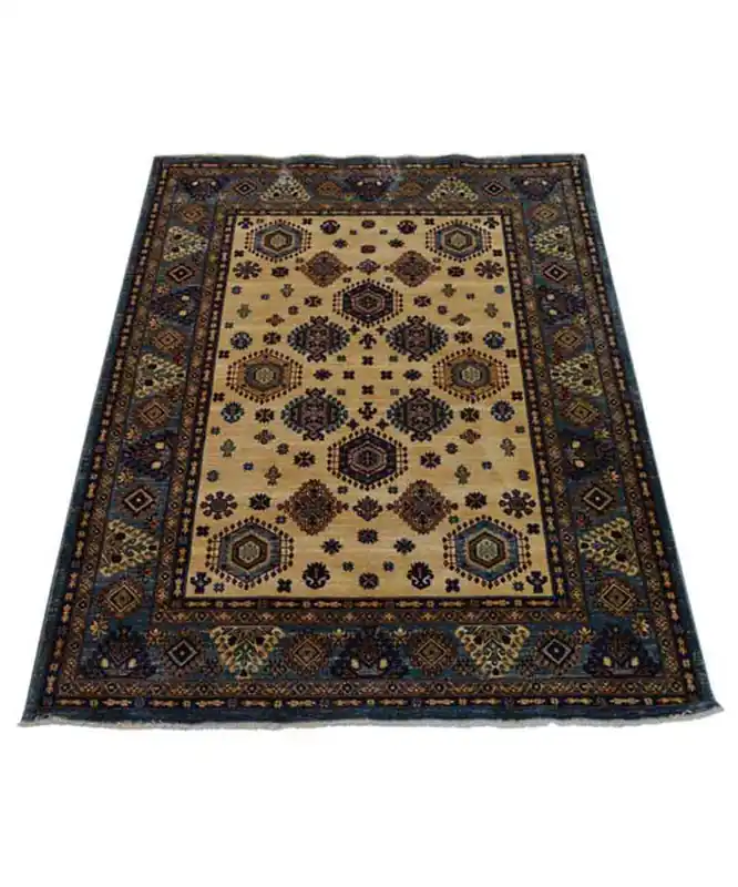 Tappeto Kazakh 1558 Beige Blu