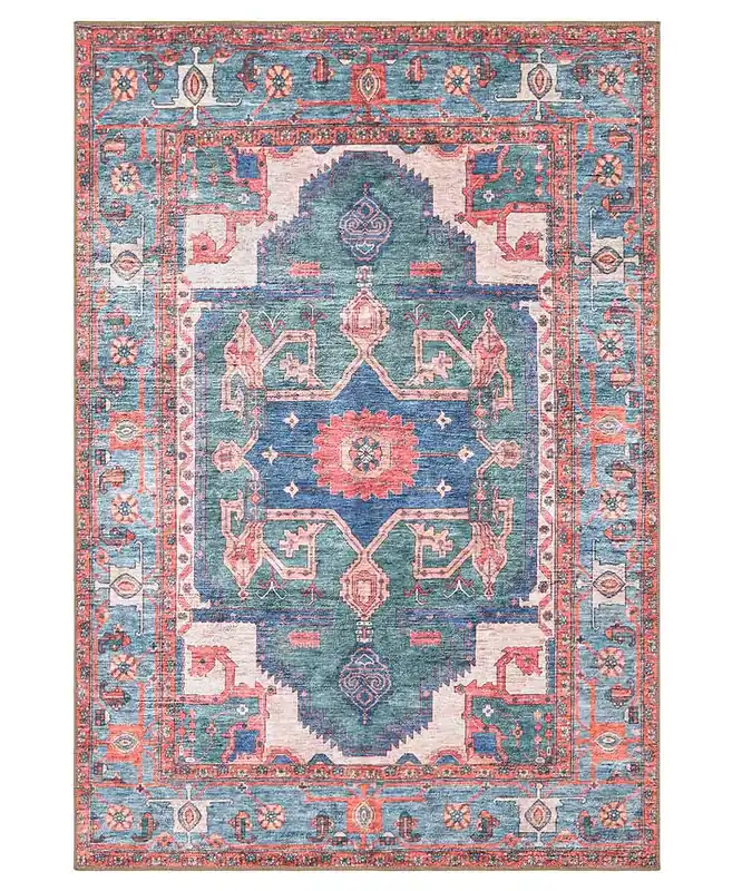 Tappeto Oriental Samarcanda Verde Blu