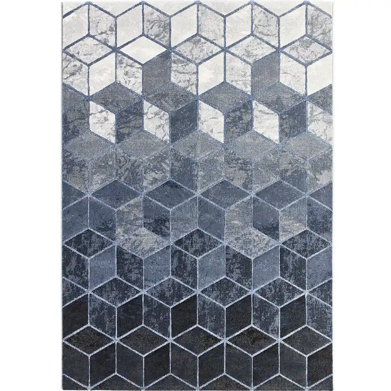 Tappeto LAGUNA 63488/6656: Geometrie Cubiche per Interni Moderni