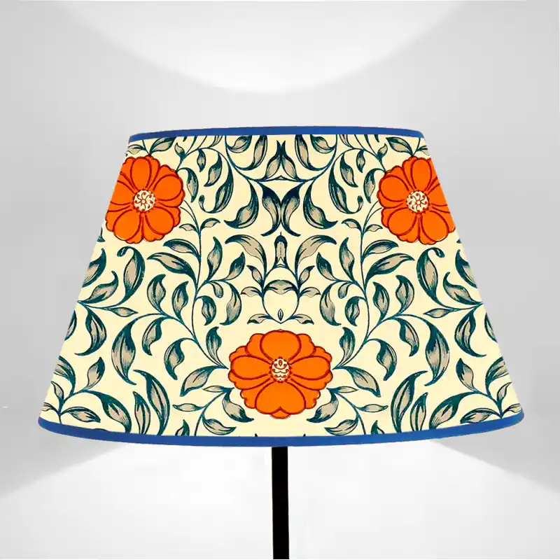 Paralume tronco di cono Varie Fiori Arancio Jap