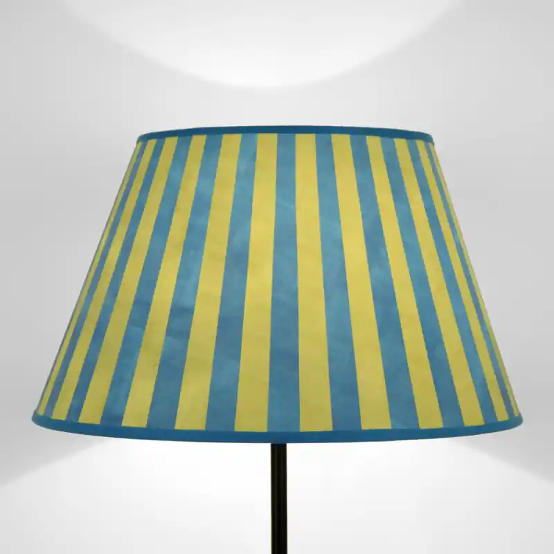 Paralume tronco di cono Righe Peacock e Verde Strette