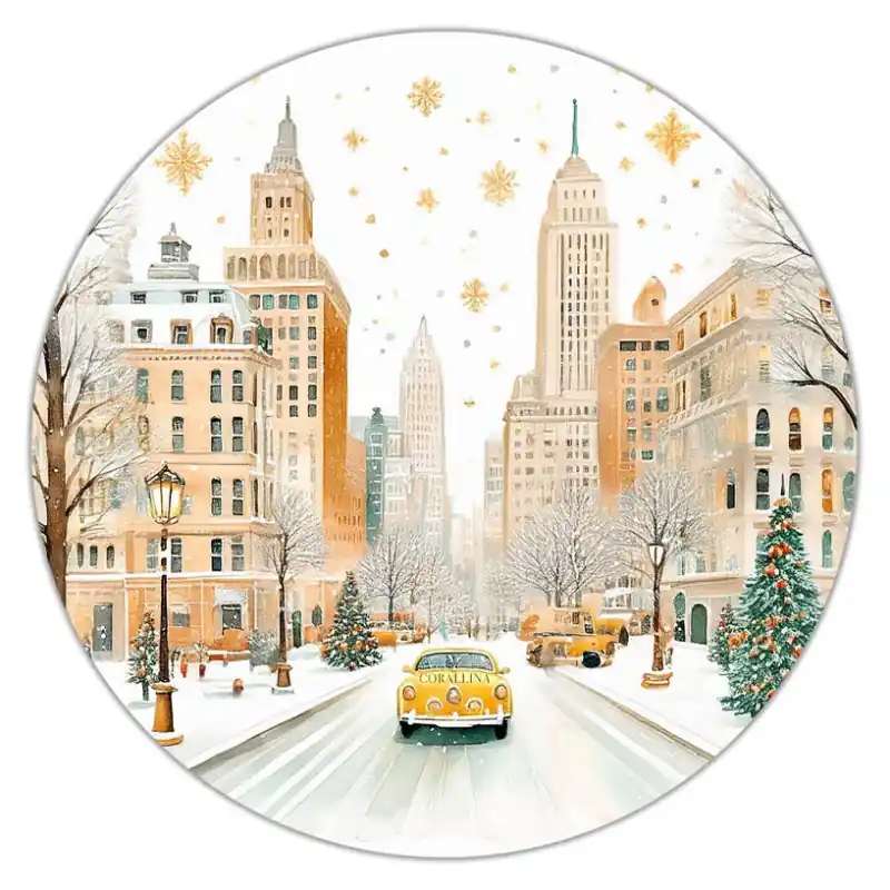 Natale in Città Sottopiatto Rotondo – (Ø cm 34 e 39) Mod. 04