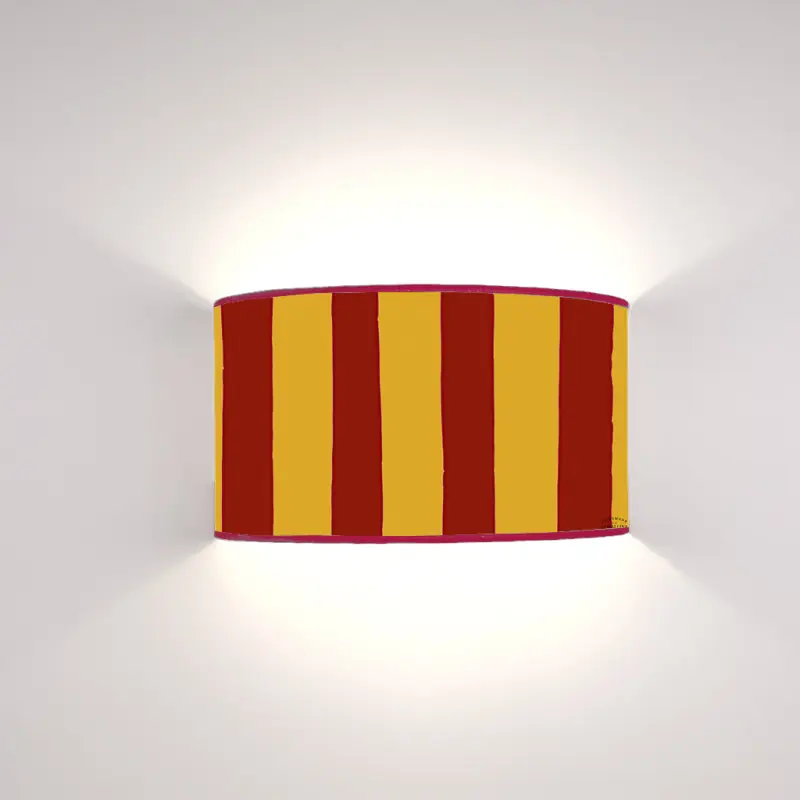 Ventola Geo Righe Rosse su fondo Giallo