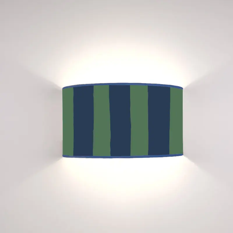Ventola Geo Righe Blu su fondo Verde