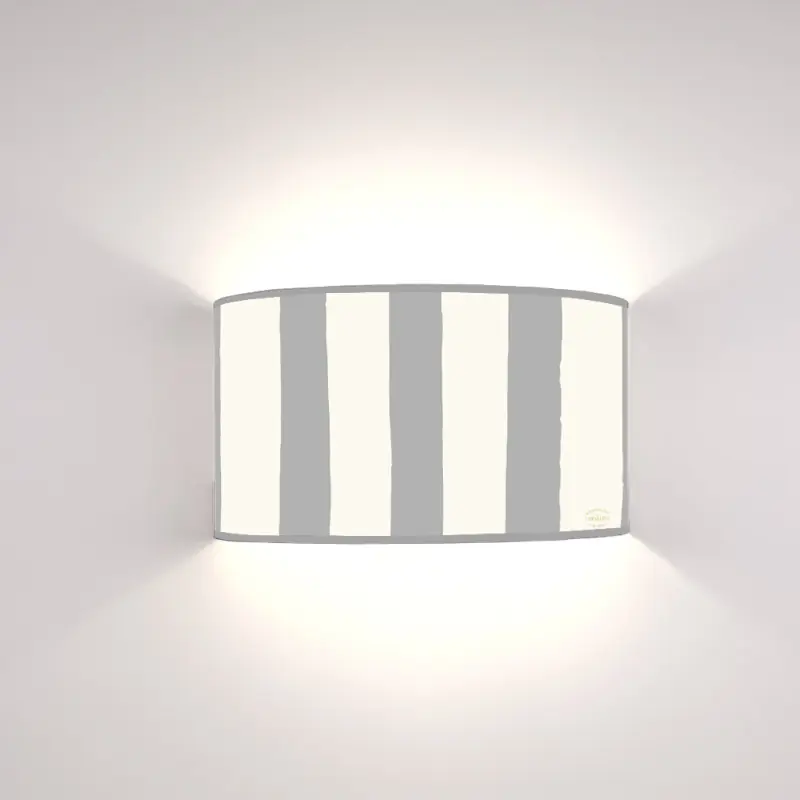 Ventola Geo Righe Grige su fondo Crema
