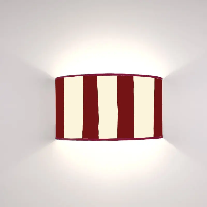 Ventola Geo Righe Bordeaux su fondo Crema