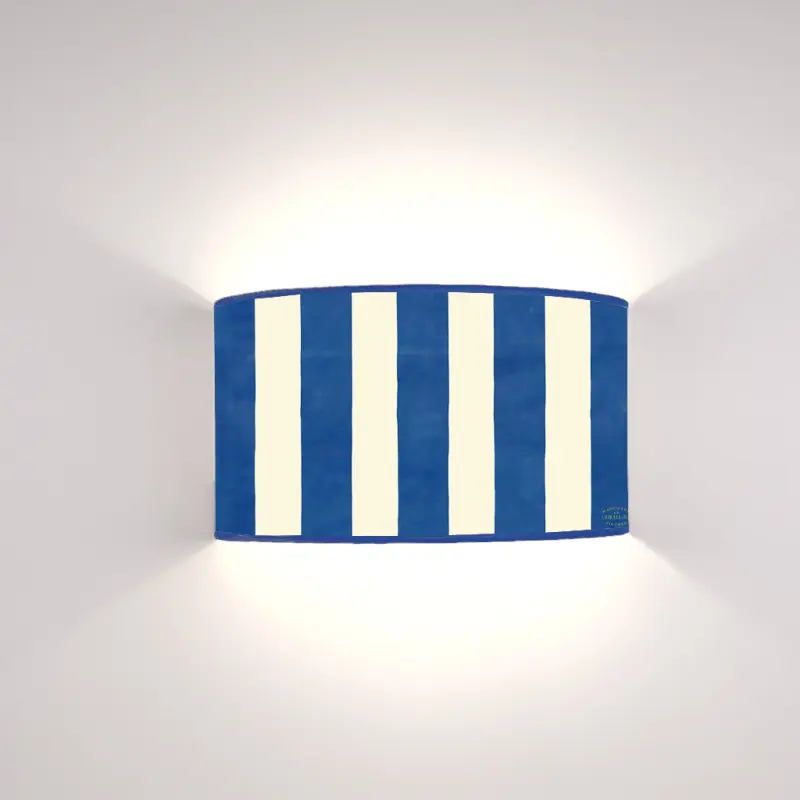 Ventola Geo Righe Blu su fondo Crema