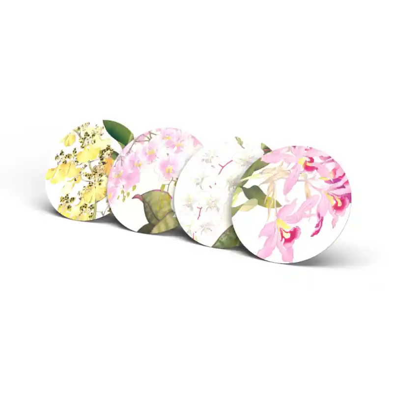 Collezione completa "Mahe Orchidee" - 4 Sottopiatti