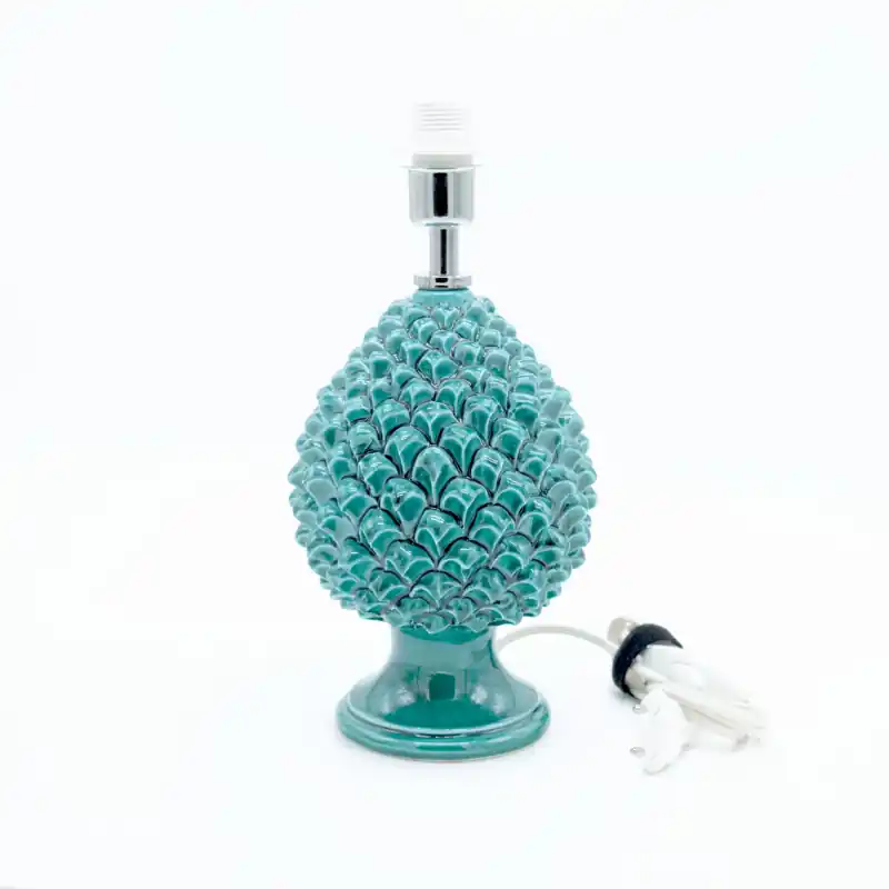 Base Lampada Pigna Verde Smeraldo Piccola