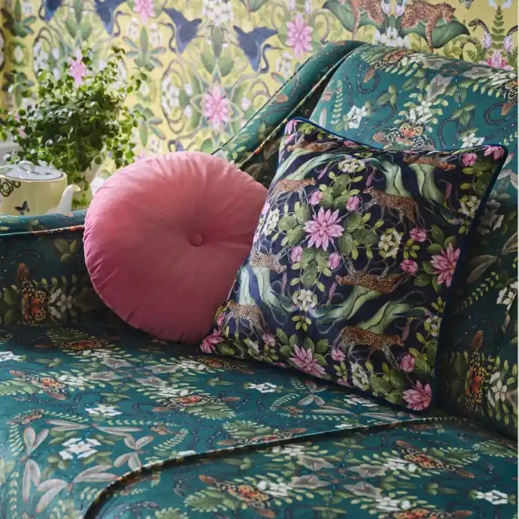 TESSUTO CLARKE & CLARKE - EMERALD FOREST JACQUARD